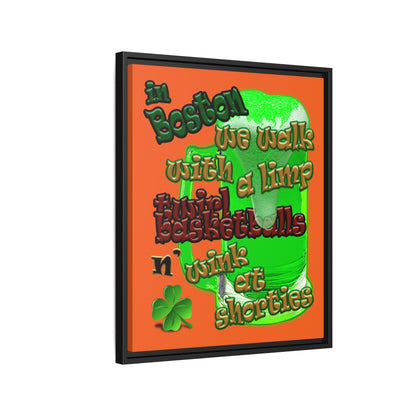 celtics logo - framed canvas art (orange)