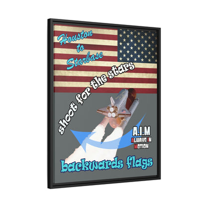 shoot for the stars - framed canvas art (dark grey)