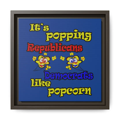 popping like popcorn - framed canvas art (dark blue)