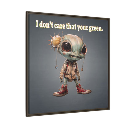 I don't care that your green - framed canvas art (grey-light grey)
