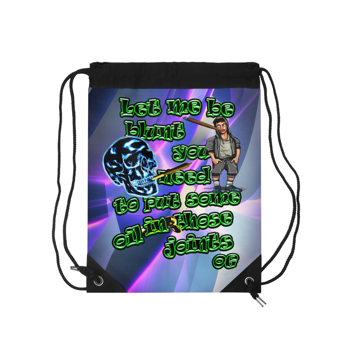 og - Drawstring Bag (grey-pink wave)