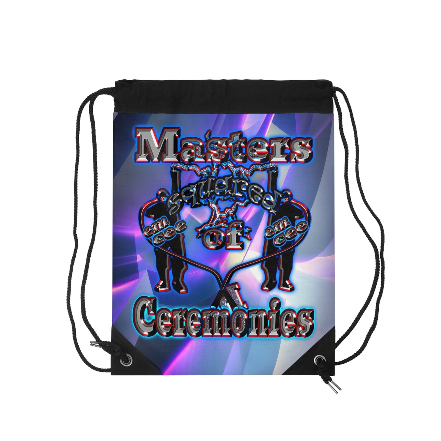 em cee squared - Drawstring Bag (grey-pink wave)