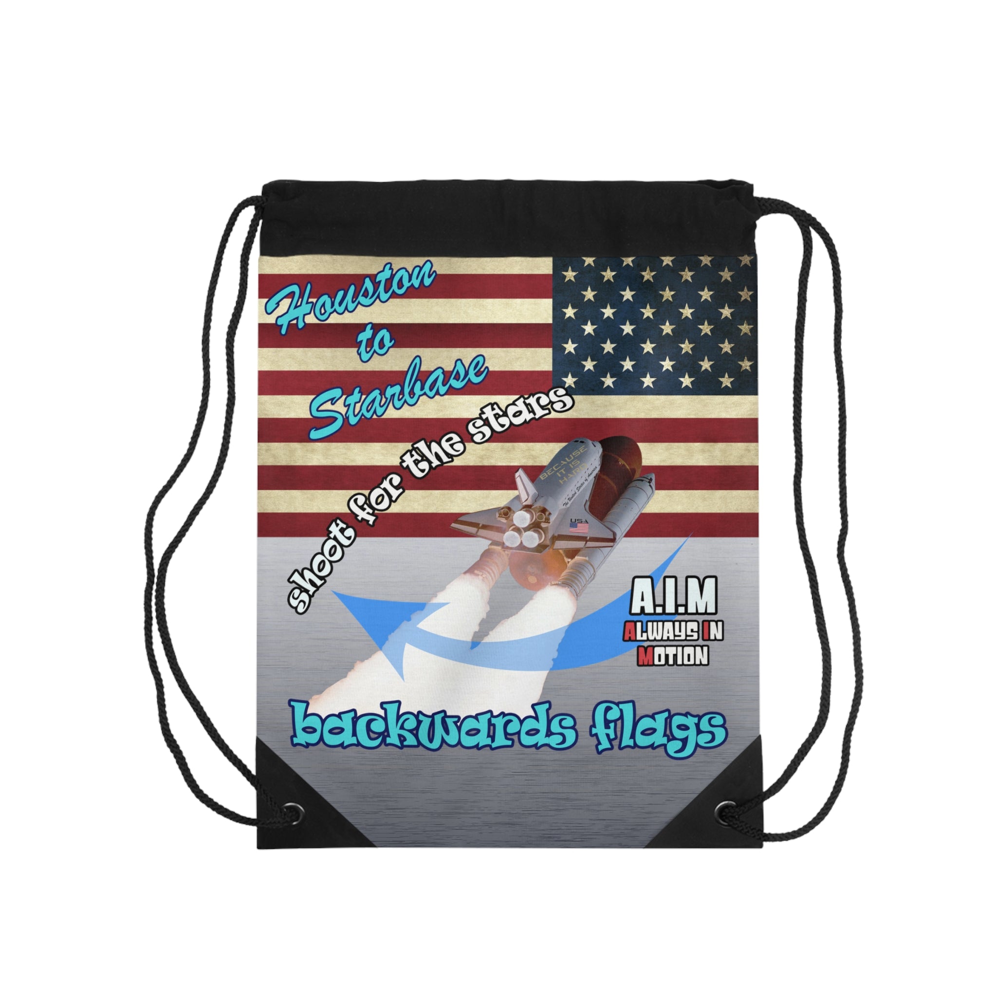 shoot for the stars - Drawstring Bag (brushed nickel)
