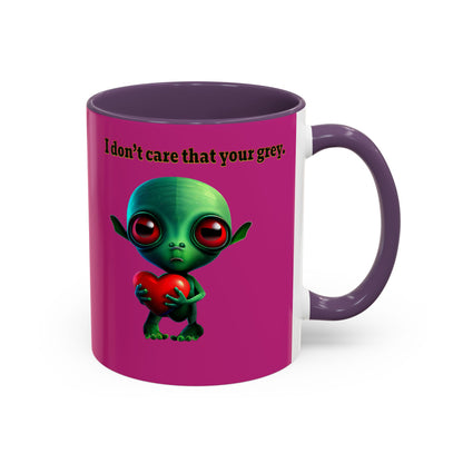 I don't care that your grey - Accent Mug (pink)