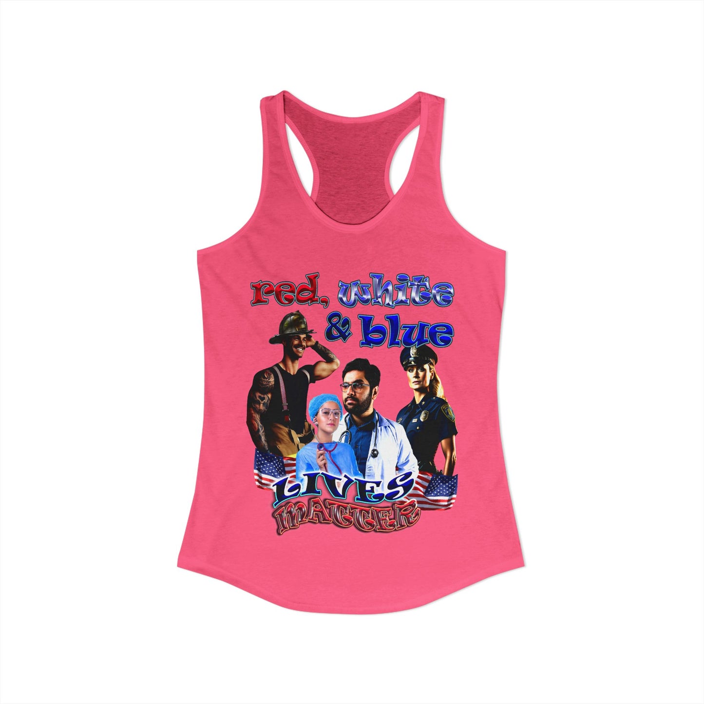 rw&b lives matter - Women's Ideal Racerback Tank