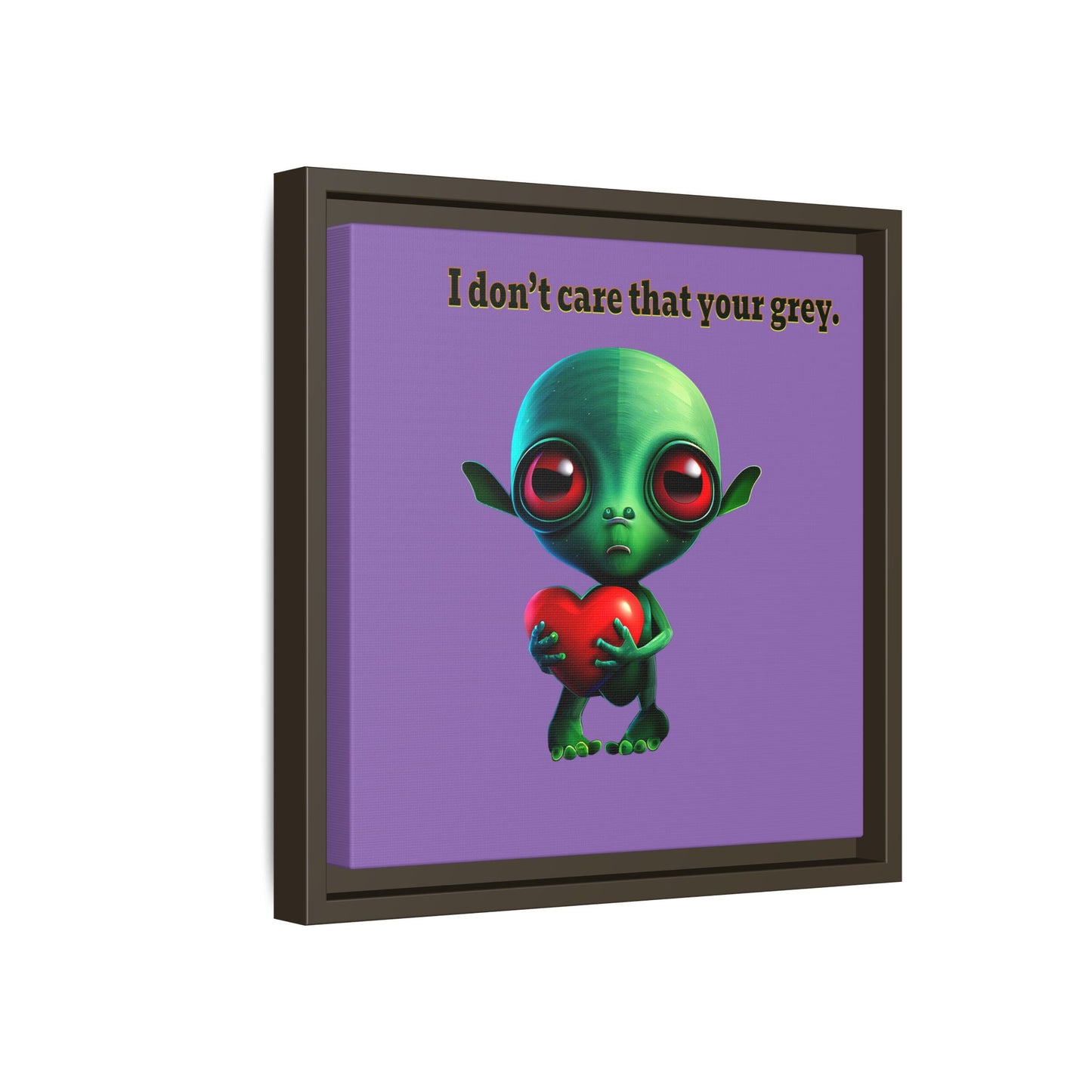 I don't care that your grey - framed canvas art (light purple)