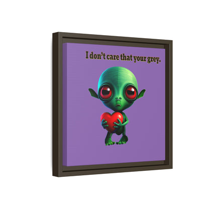 I don't care that your grey - framed canvas art (light purple)