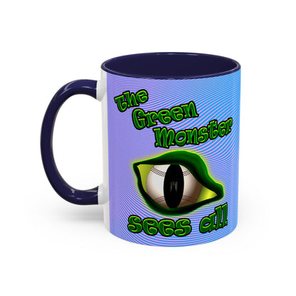 green monster - Accent Mug (light blue-purple wave)