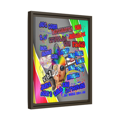 drop the beat - framed canvas art (rainbow split)
