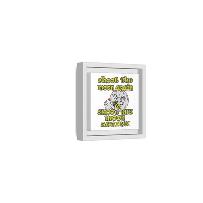 shoot the moon again - framed canvas art (white)