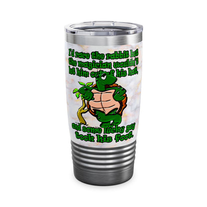 turtle race - Ringneck Tumbler, 20oz (white marble)