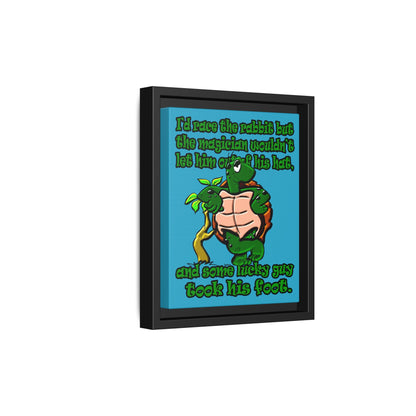 turtle race - framed canvas art (turquoise)