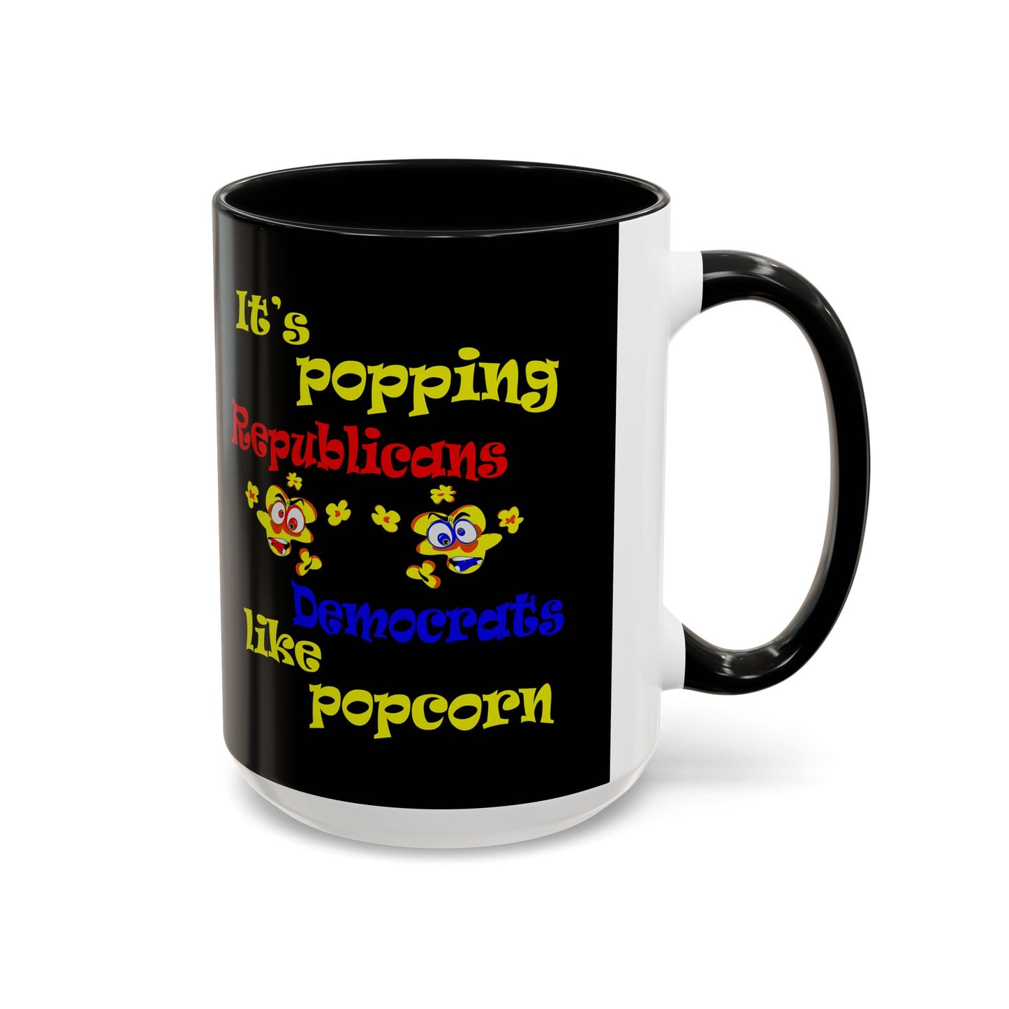 popping like popcorn - Accent Mug (black)