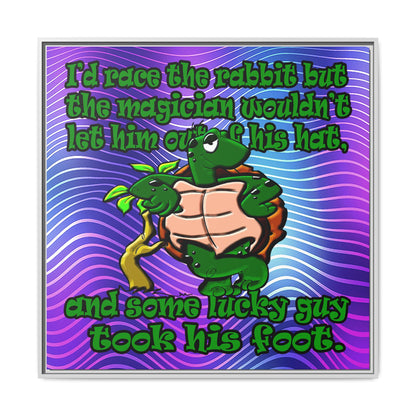 turtle race - framed canvas art (purple wave)