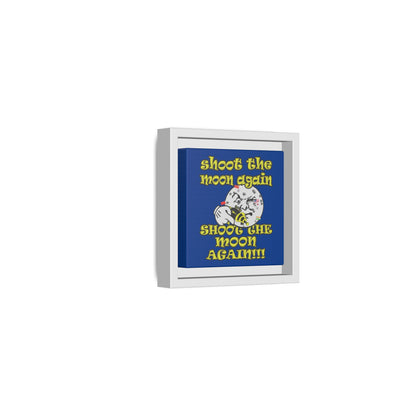 shoot the moon again - framed canvas art (dark blue)