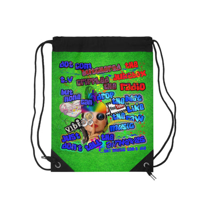 drop the beat - Drawstring Bag (green turf)