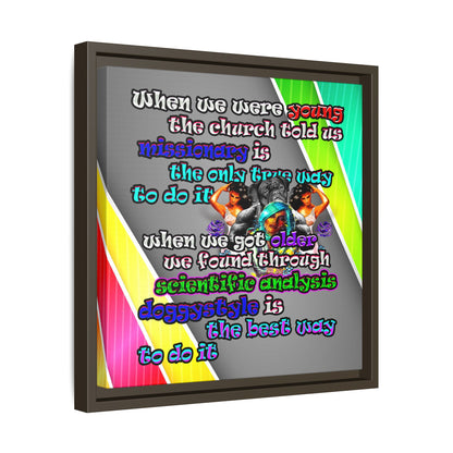 doggystyle - framed canvas art (rainbow split)