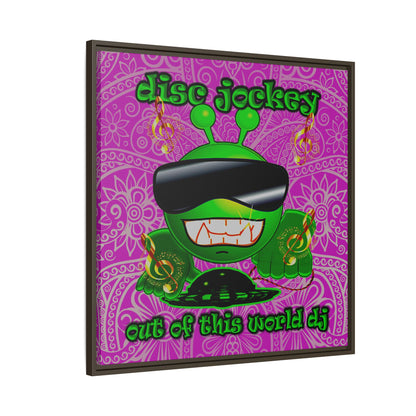 disc jockey - framed canvas art (pink swirl)