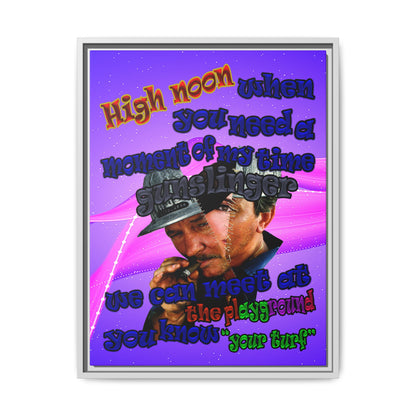 high noon - framed canvas art (purple-pink wave)