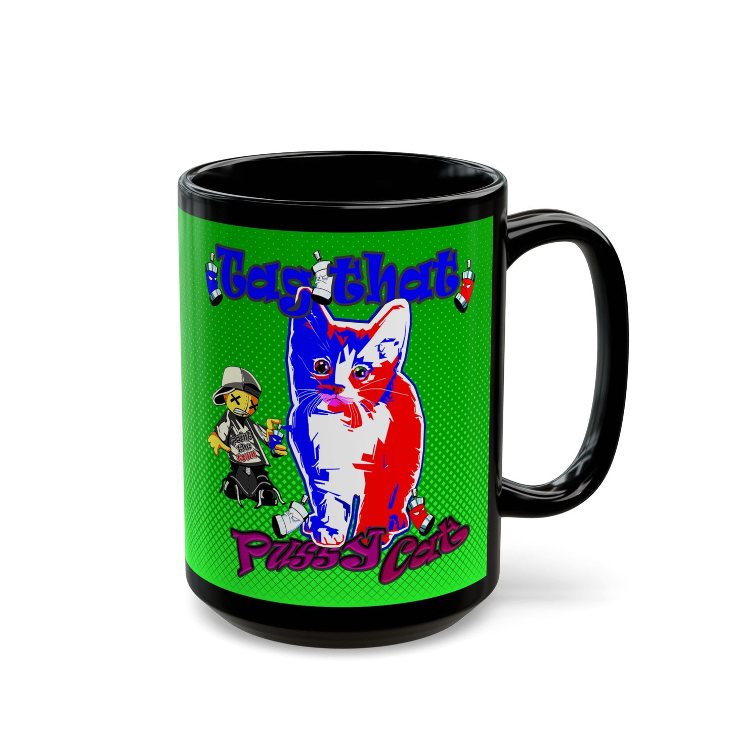 tag that - Black Mug (logo green)