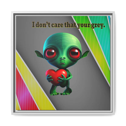 I don't care that your grey - framed canvas art (rainbow split)