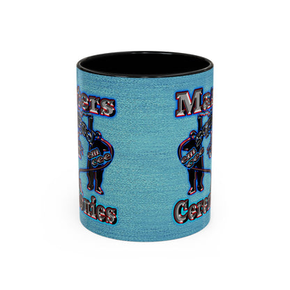 em cee squared - Accent Mug (faded dark blue)