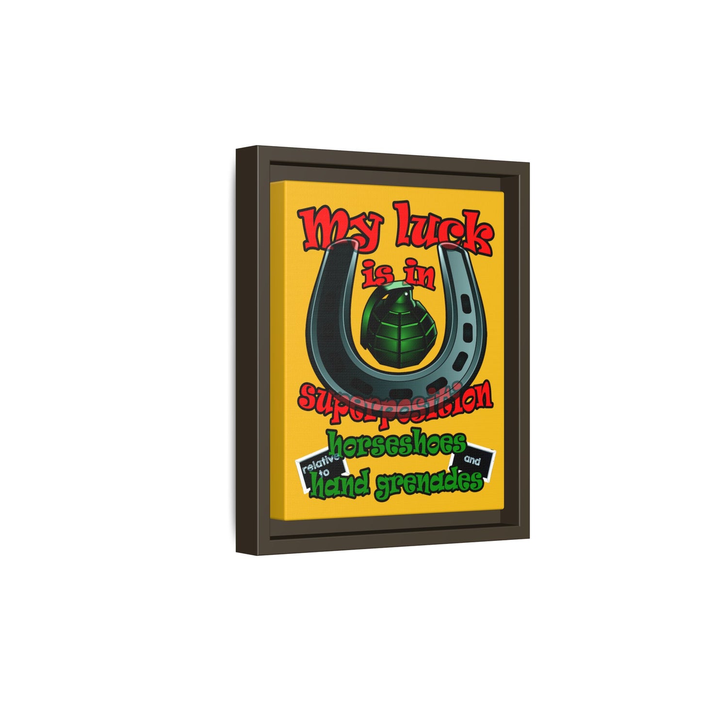 my luck - framed canvas art (yellow)