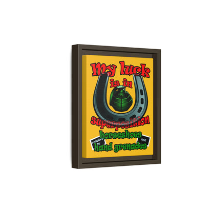 my luck - framed canvas art (yellow)