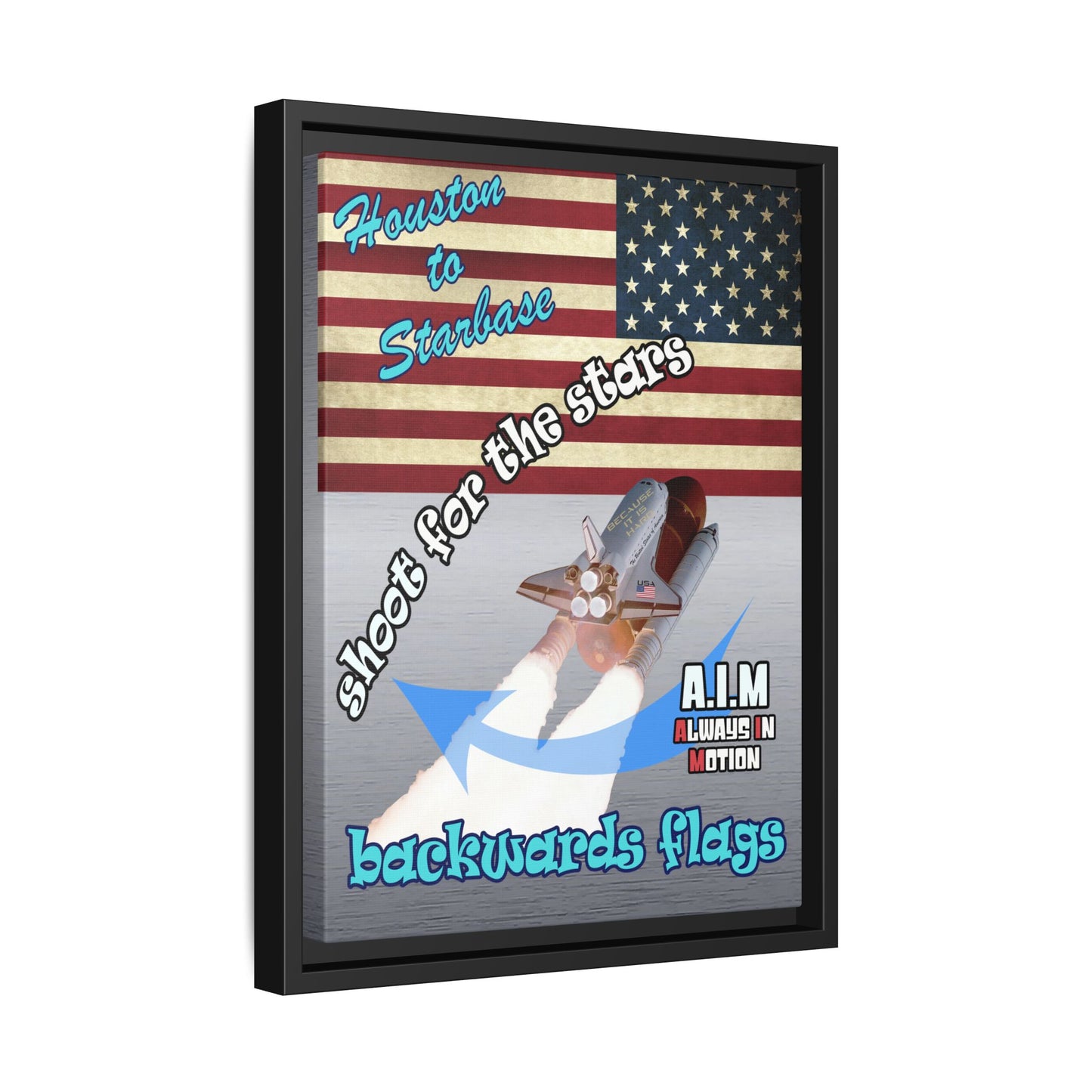 shoot for the stars - framed canvas art (brushed nickel)
