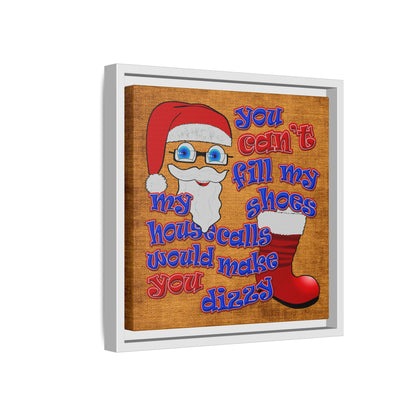 santa's shoes - framed canvas art (brown papyrus)