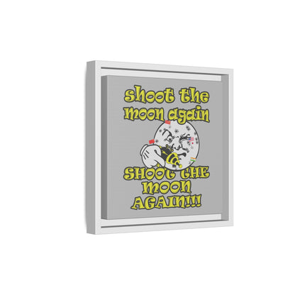 shoot the moon again - framed canvas art (light grey)