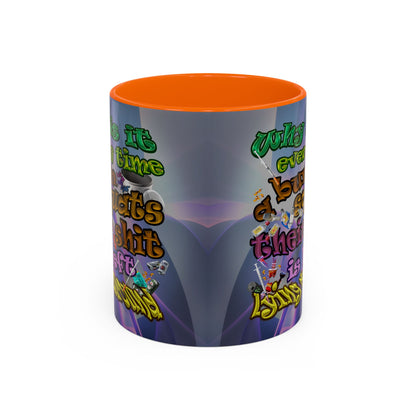 the bum's shit - Accent Mug (grey-pink wave)