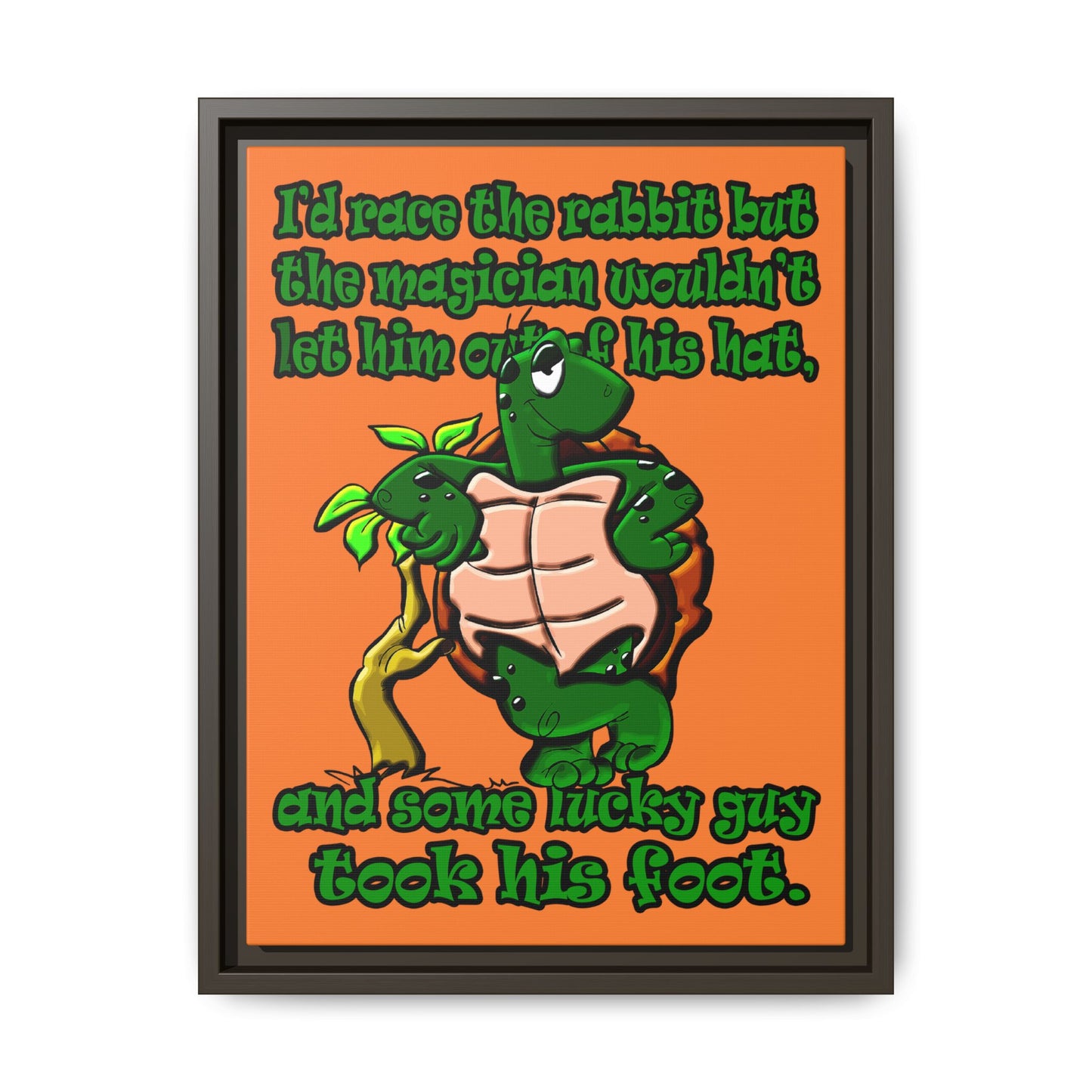 turtle race - framed canvas art (crusta)