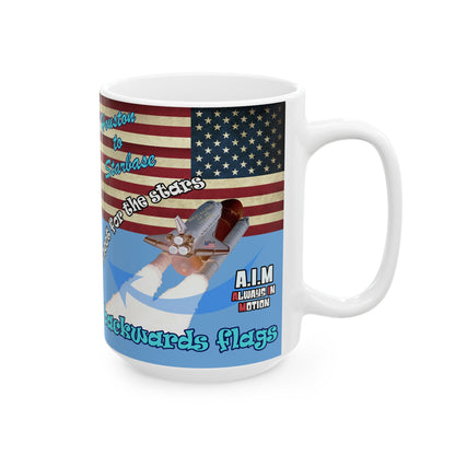 shoot for the stars - White Mug (light blue)