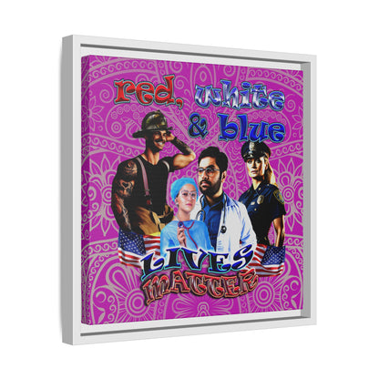 rw&b lives matter - framed canvas art (pink swirl)