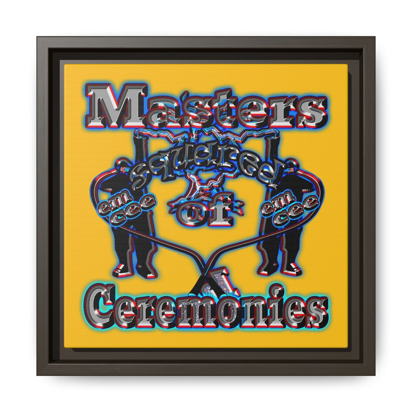 em cee squared - framed canvas art (yellow)