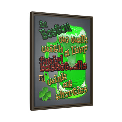 celtics logo - framed canvas art (grey-light grey)