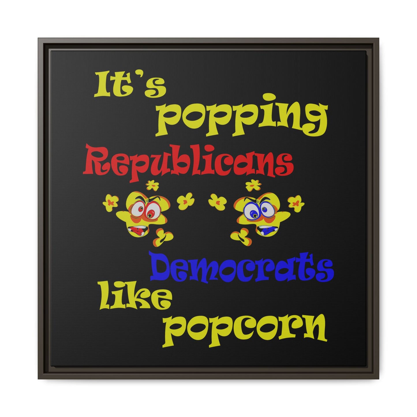 popping like popcorn - framed canvas art (black)