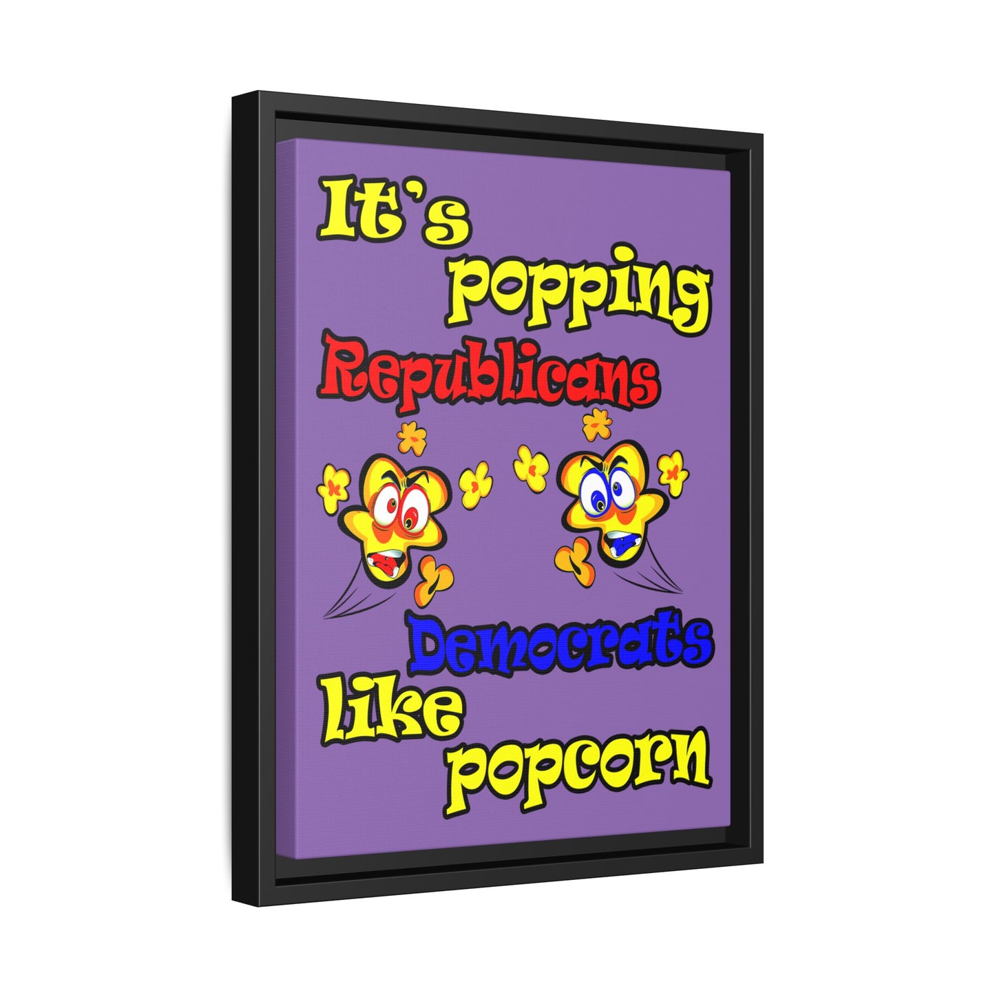 popping like popcorn - framed canvas art (light purple)