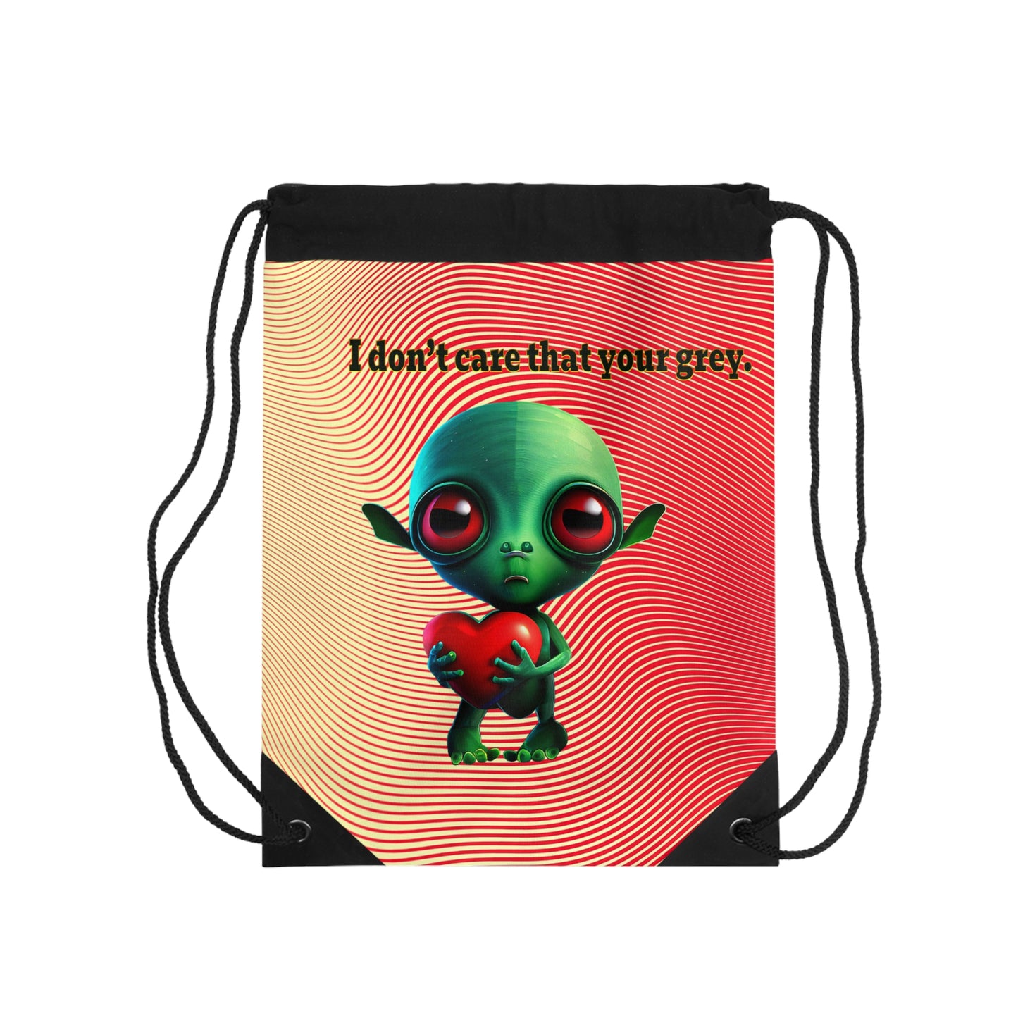 I don't care that your grey - Drawstring Bag (yellow-orange wave)