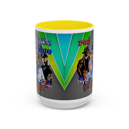 rw&b lives matter - Accent Mug (rainbow split)