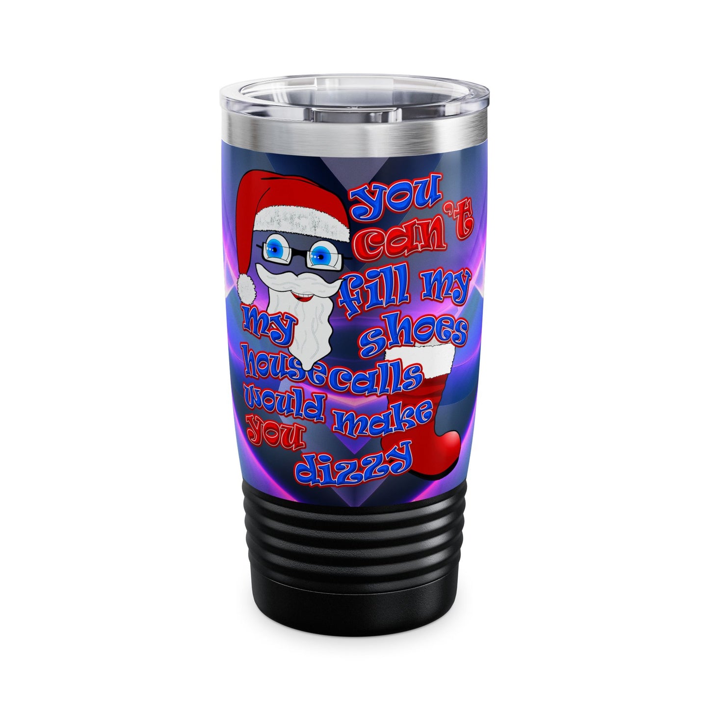 santa's shoes - Ringneck Tumbler, 20oz (grey-pink wave)