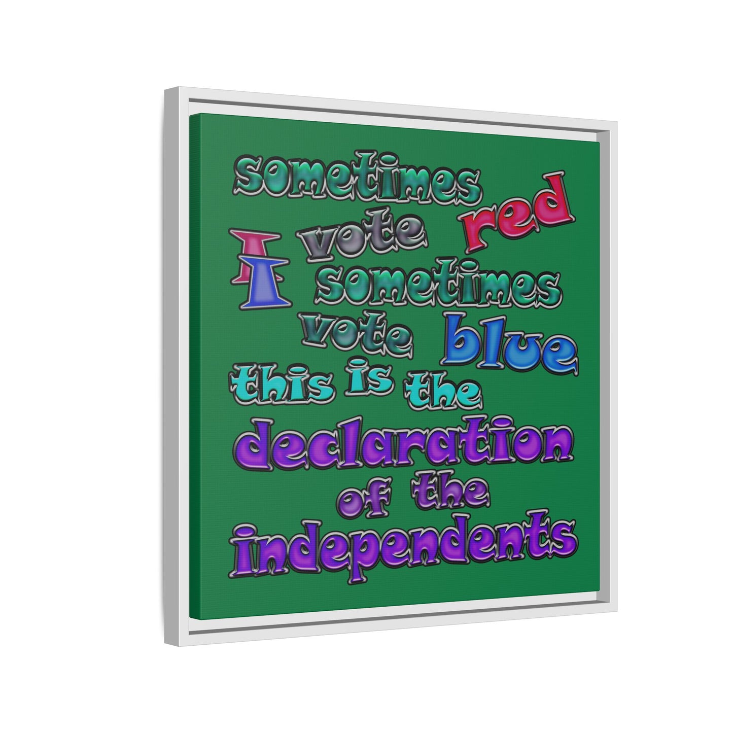 declaration of the independents - framed canvas art (dark green)