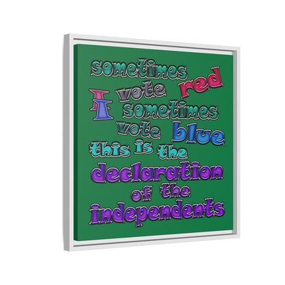 declaration of the independents - framed canvas art (dark green)
