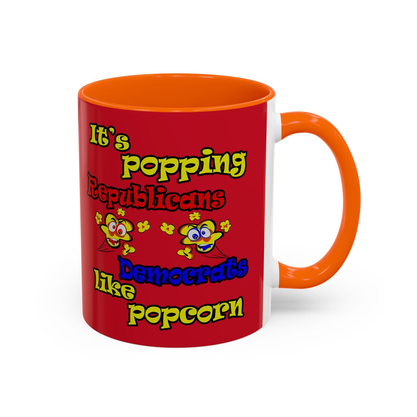 popping like popcorn - Accent Mug (dark red)