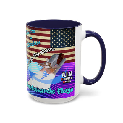shoot for the stars - Accent Mug (purple wave)