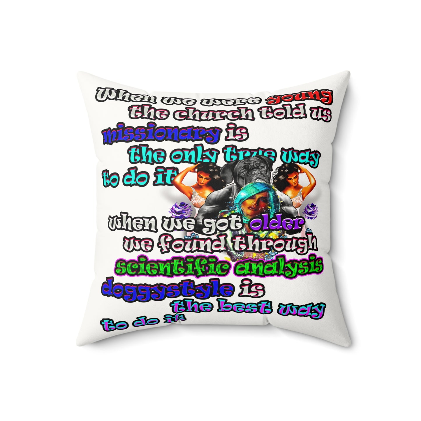 doggystyle - Faux Suede Square Pillow - (white)