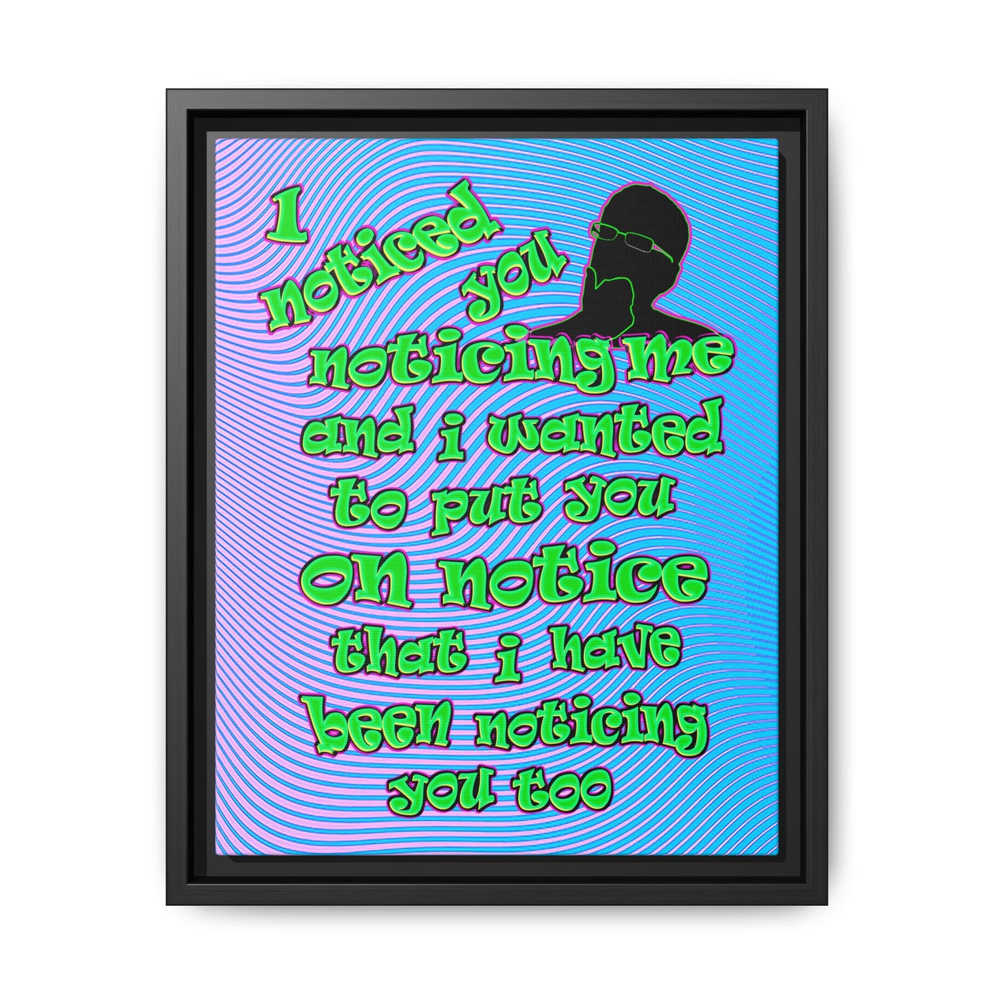 noticed you noticing - framed canvas art (light blue-purple wave)