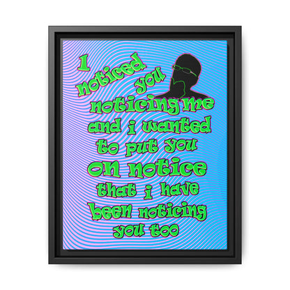 noticed you noticing - framed canvas art (light blue-purple wave)