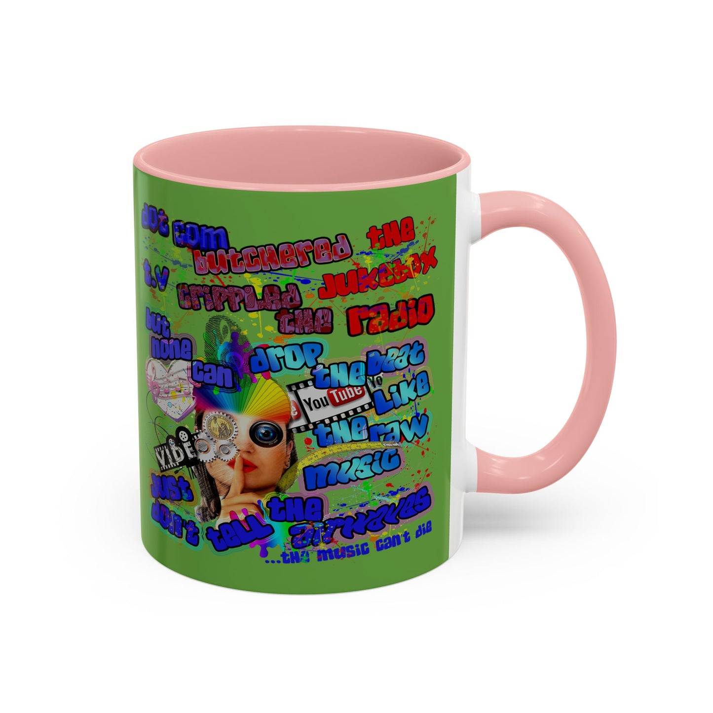 drop the beat - Accent Mug (green)